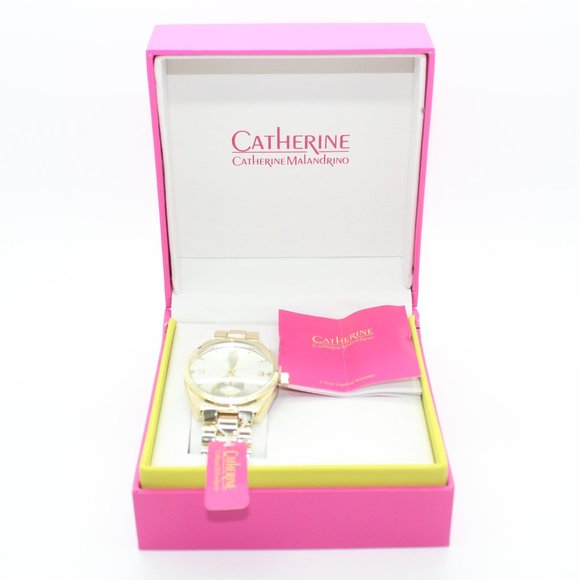 CATHERINE MALANDRINO Crystal Stainless Steel Gold Colour Bracelet Watch - Picture 2 of 2
